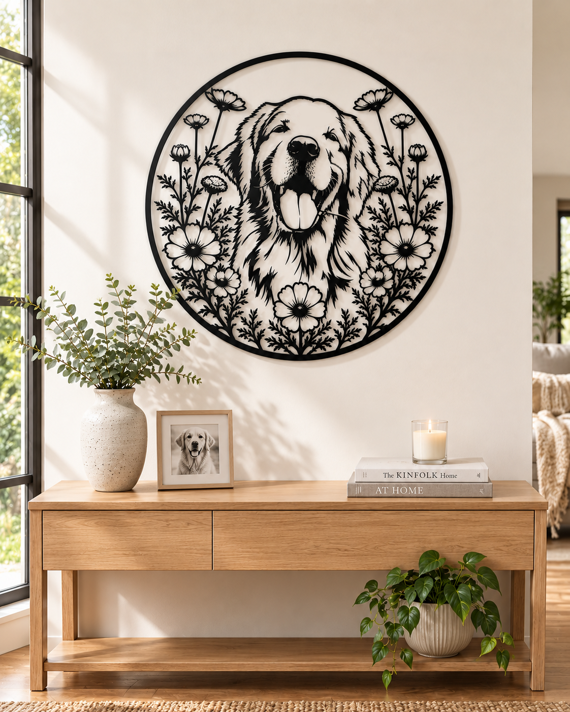 Finished custom metal pet portrait