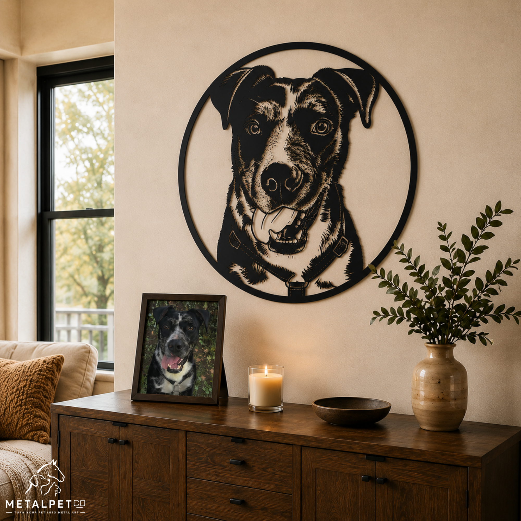 Custom Metal Pet Portrait | Personalized Steel Wall Art