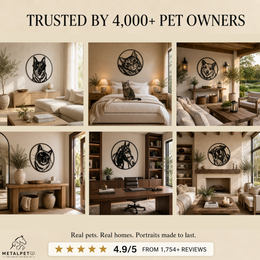 Custom Metal Pet Portrait | Personalized Steel Wall Art