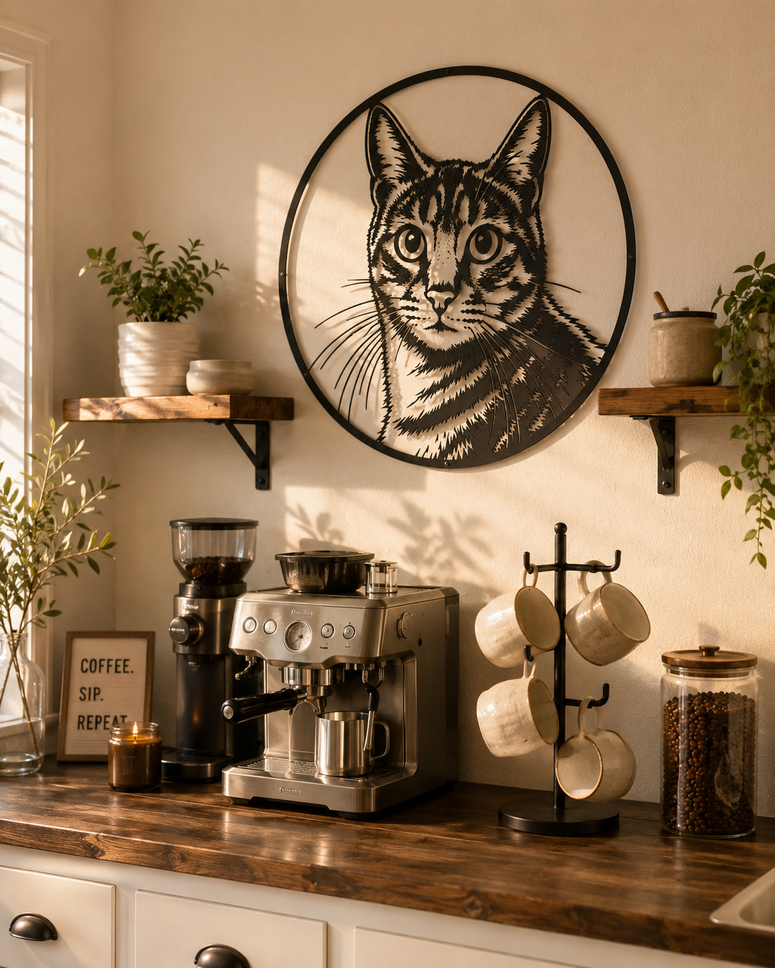 MetalPetCo custom pet portrait displayed in a customer home