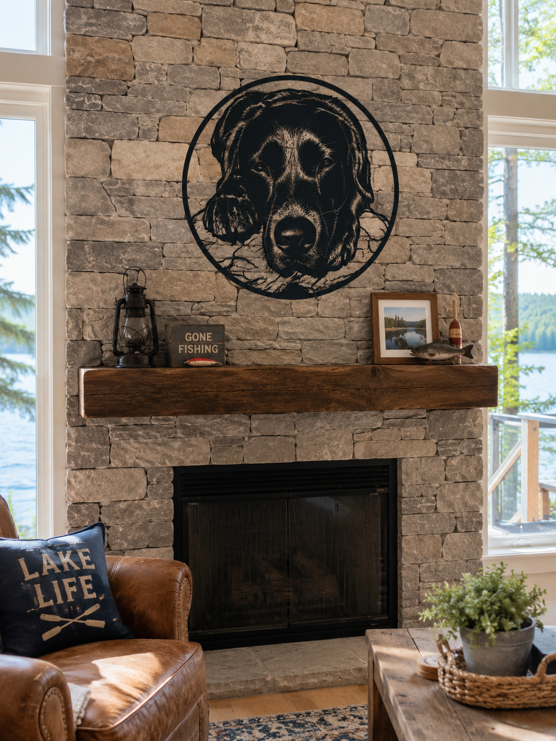 MetalPetCo custom pet portrait displayed in a customer home