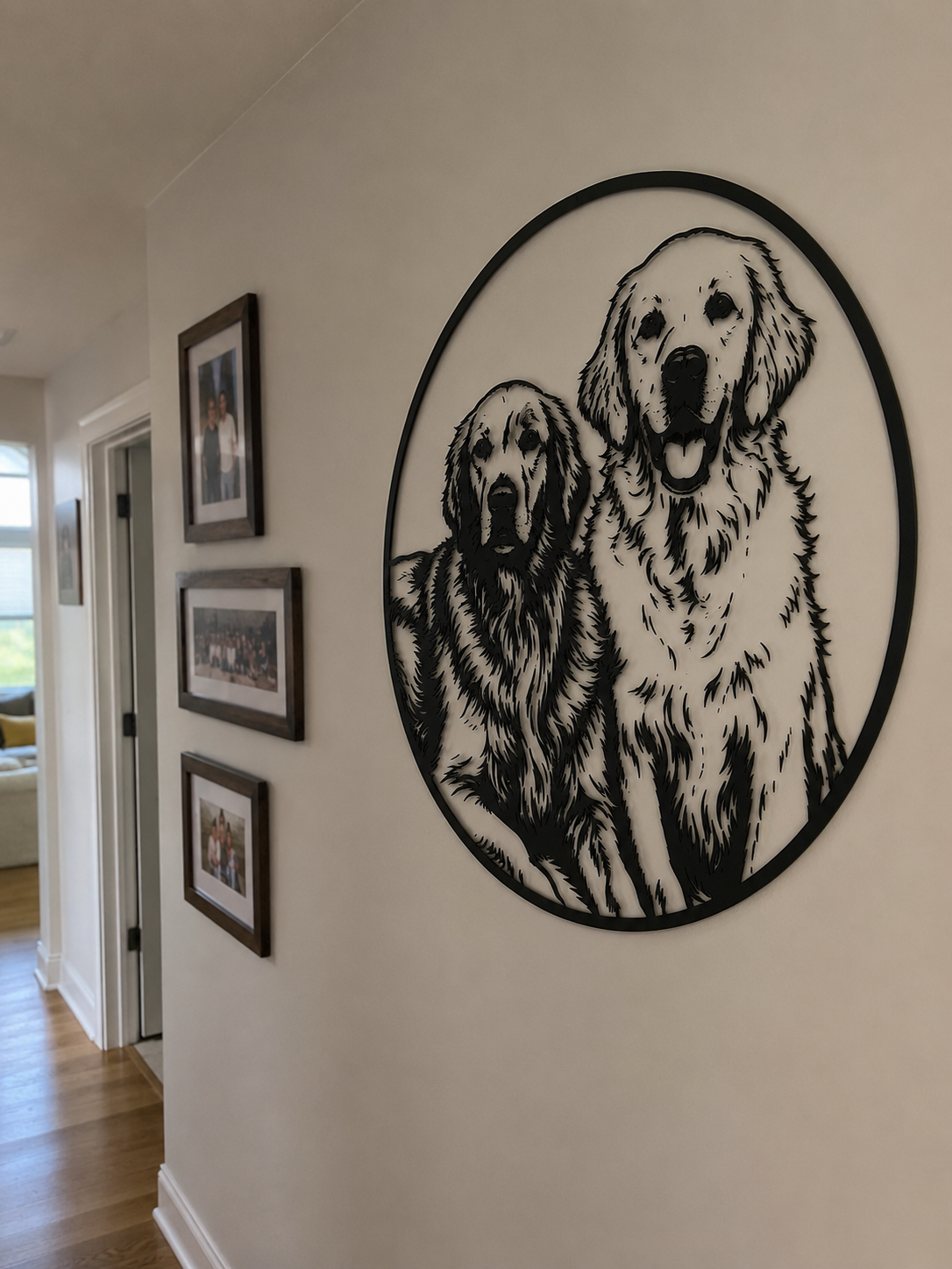 MetalPetCo custom pet portrait displayed in a customer home