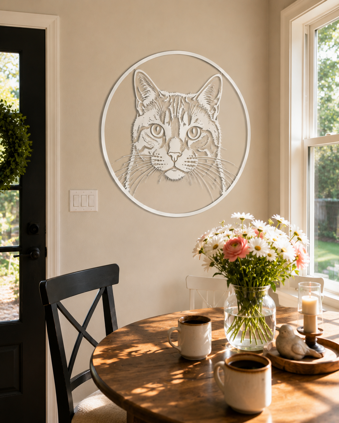 MetalPetCo custom pet portrait displayed in a customer home