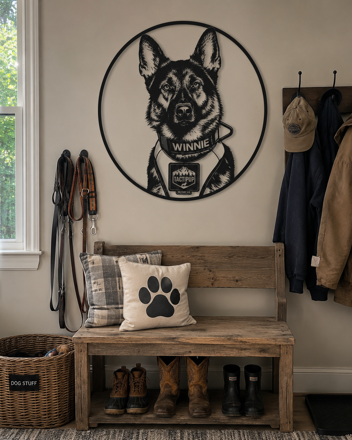 MetalPetCo custom pet portrait displayed in a customer home