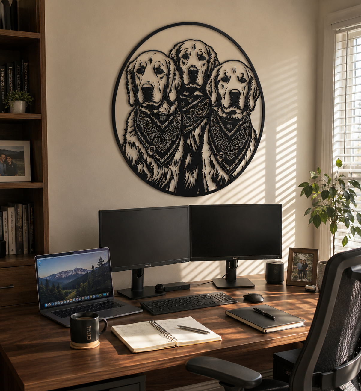 MetalPetCo custom pet portrait displayed in a customer home
