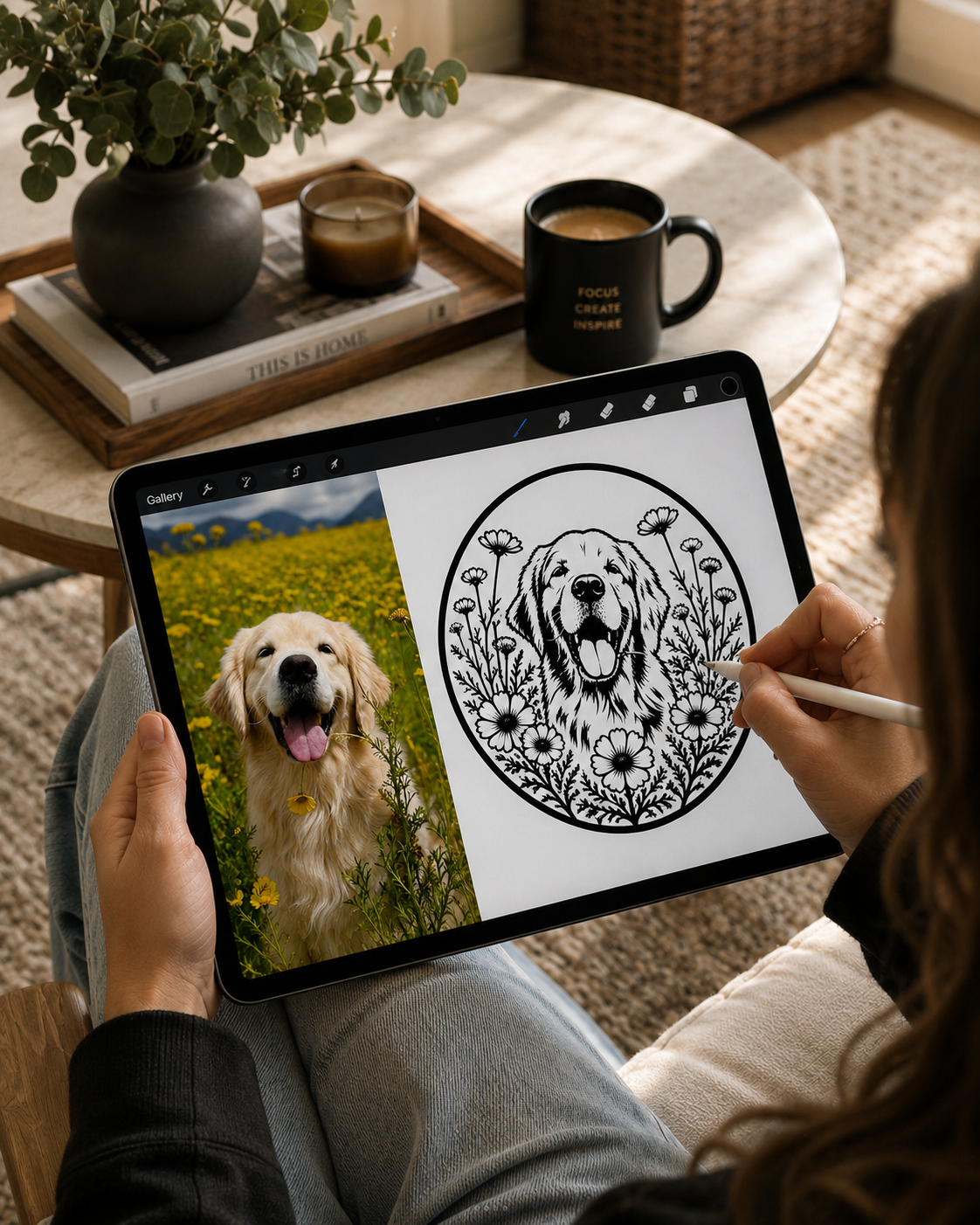 Custom pet portrait design proof